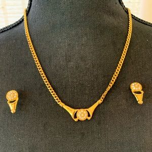 Vintage Gold Necklace & Earring Duo